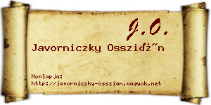 Javorniczky Osszián névjegykártya